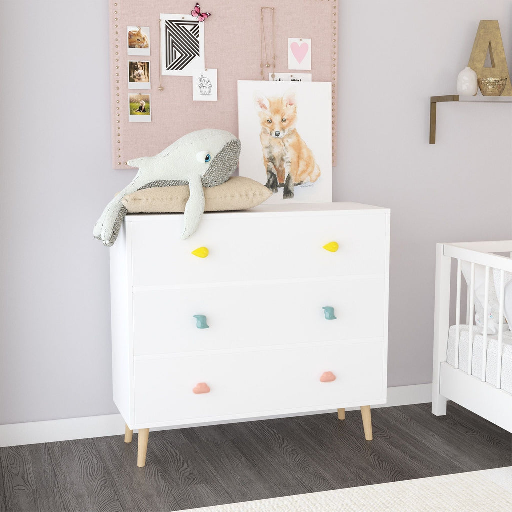3 Drawer Dresser Storage Cabinet With Anti-Tip Safety