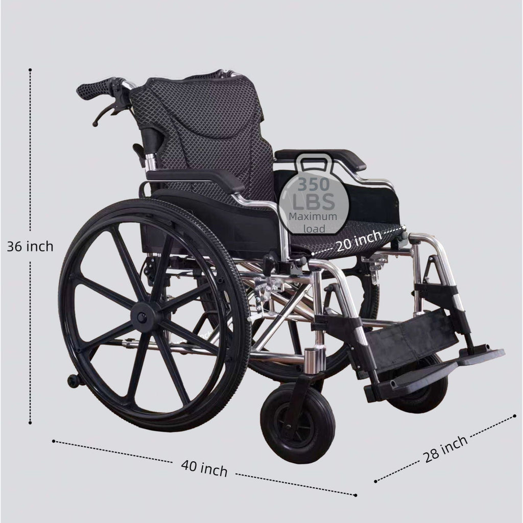 Heavy Duty Foldable Manual Wheelchair with Double X Force Support