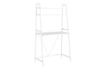 Computer Desk for Home Office, Laptop & Storage Shelves - White