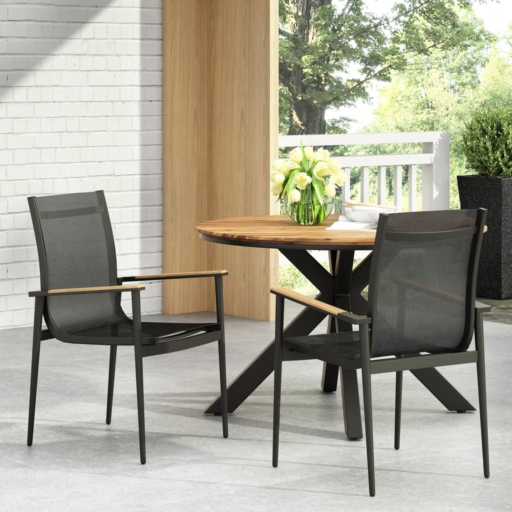 Barrister Dining Chair Set of 2 - Black / Natural