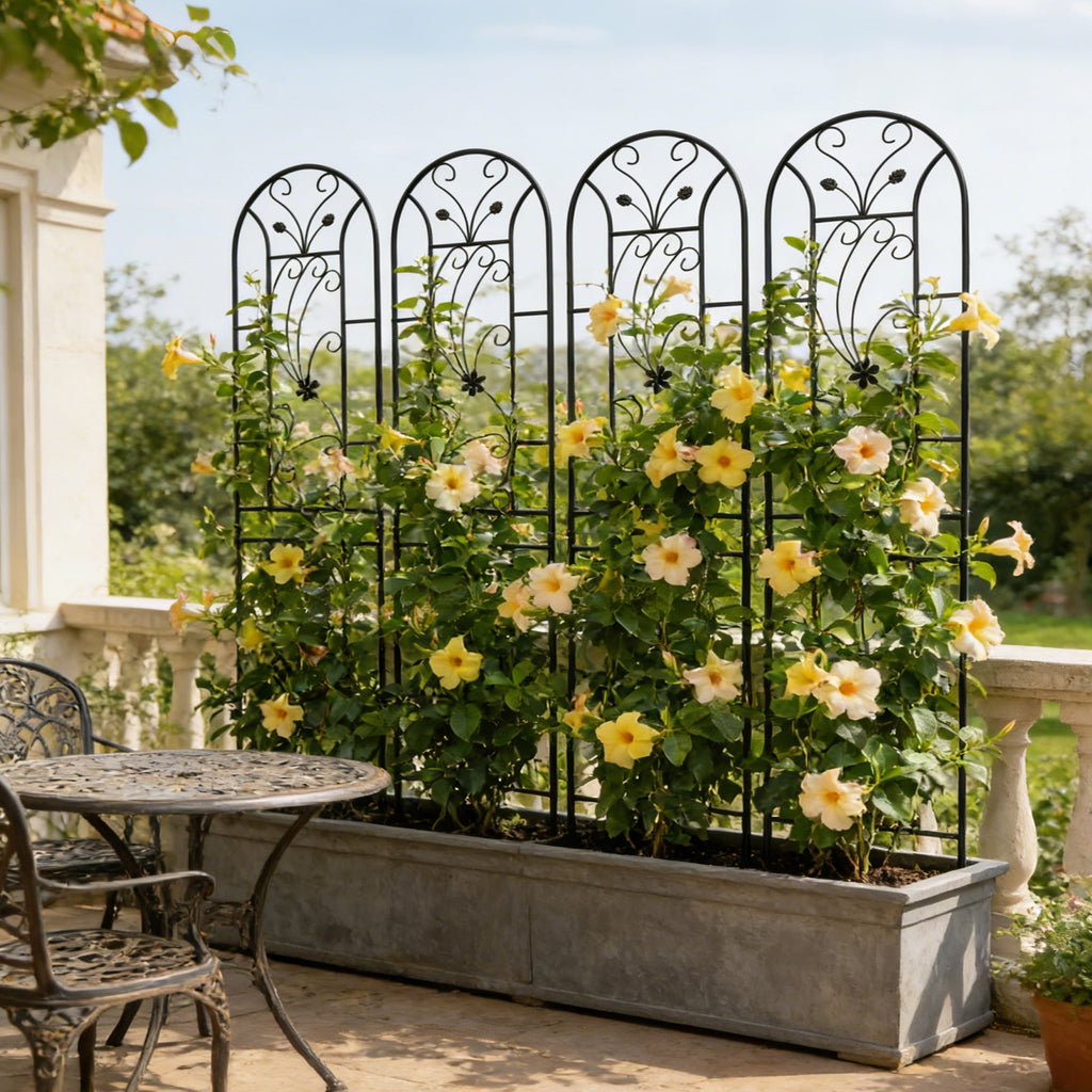 4 Pack Metal Garden Trellis 86.7'' x 19.7'' Rustproof Black