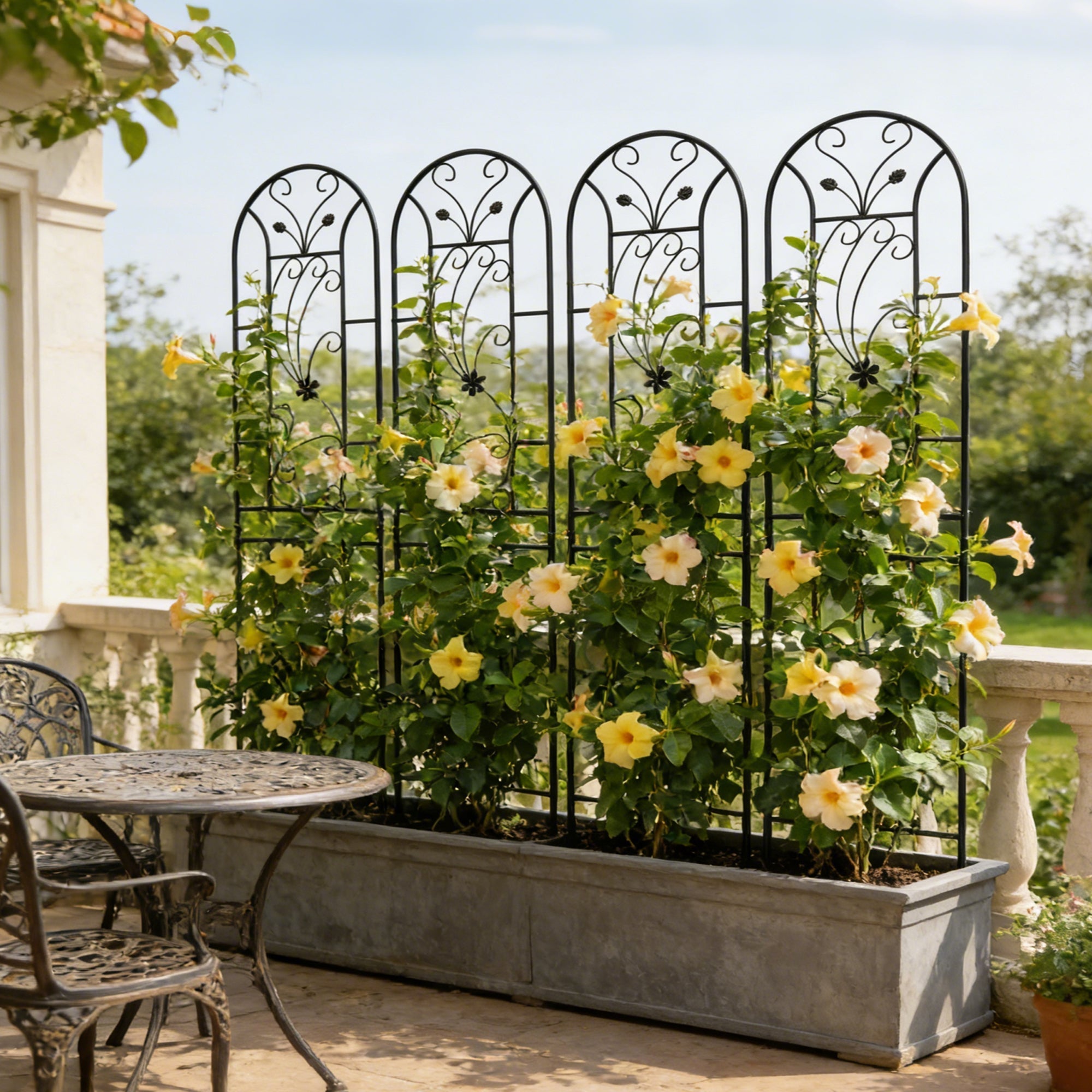 4 Pack Metal Garden Trellis 86.7'' x 19.7'' Rustproof Black