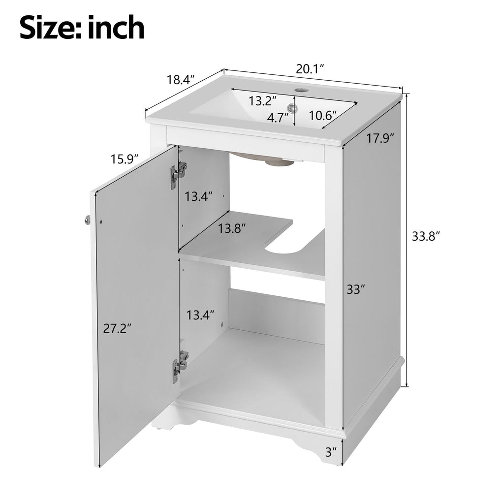 Bathroom Vanity With Sink, Freestanding Single Cabinet Set