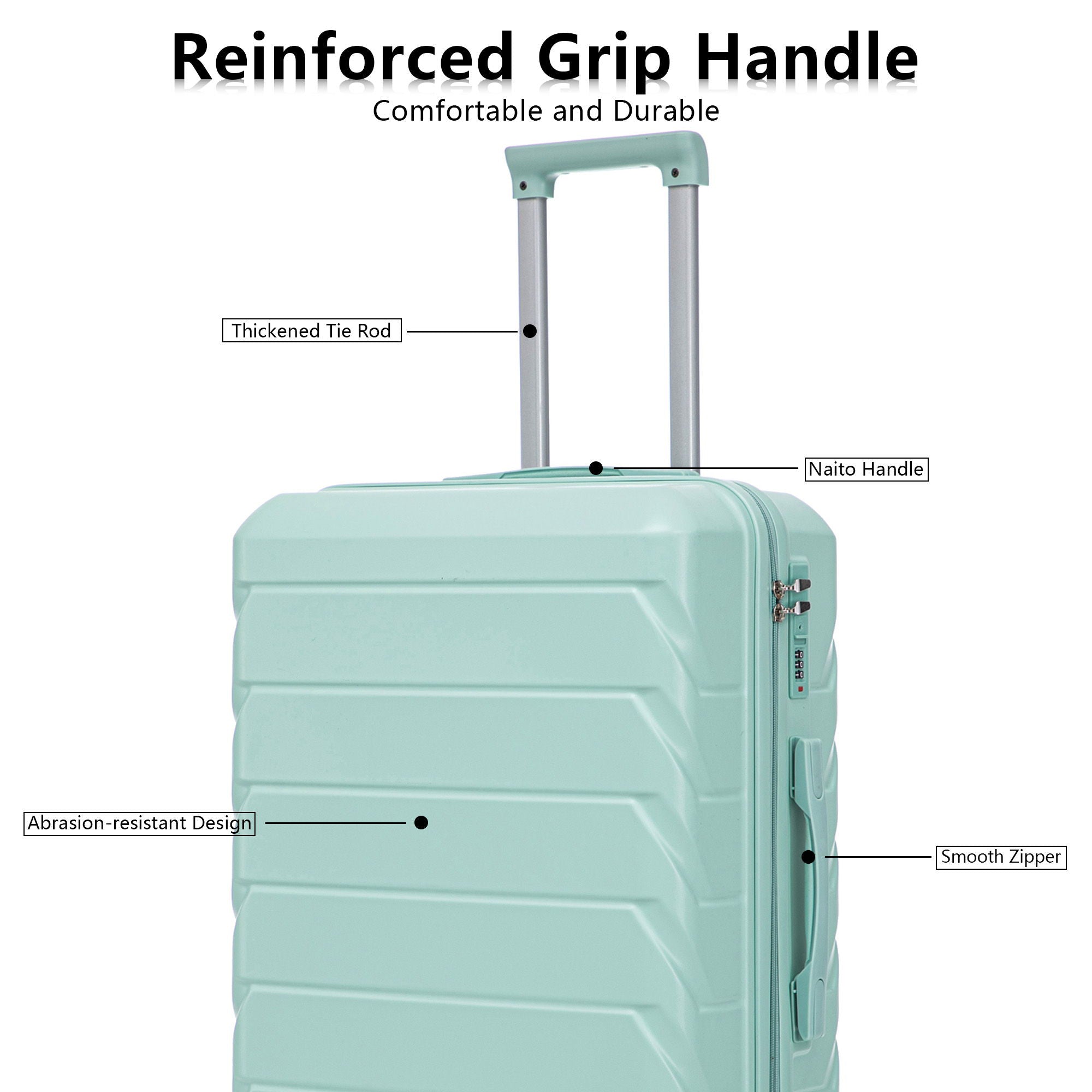 3 Pieces Set 20" / 24" / 28" Spinner Wheel Luggage With Combination Lock