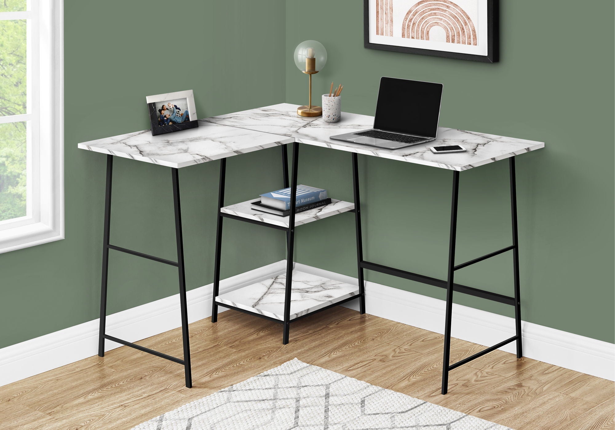 Contemporary L-Shape Corner Computer Desk