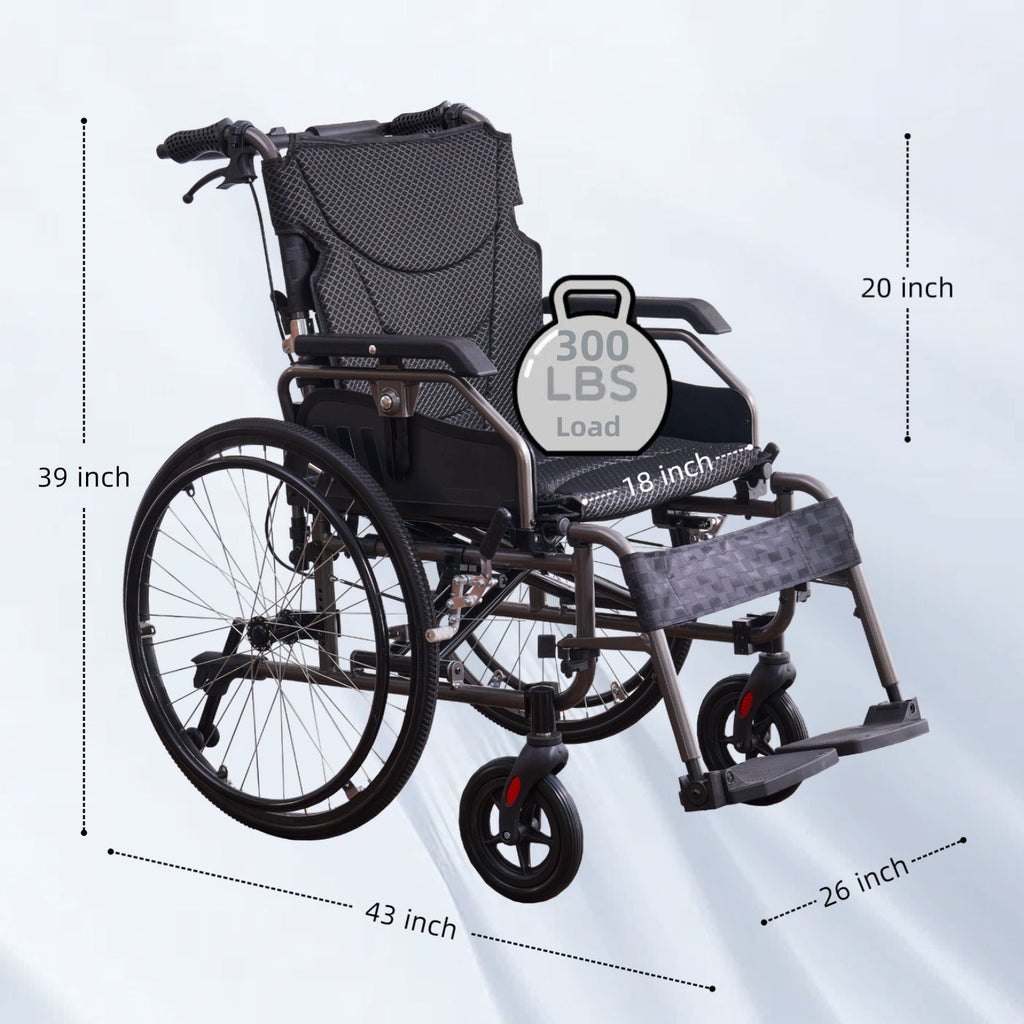Premium Foldable Transport Wheelchair for Adults