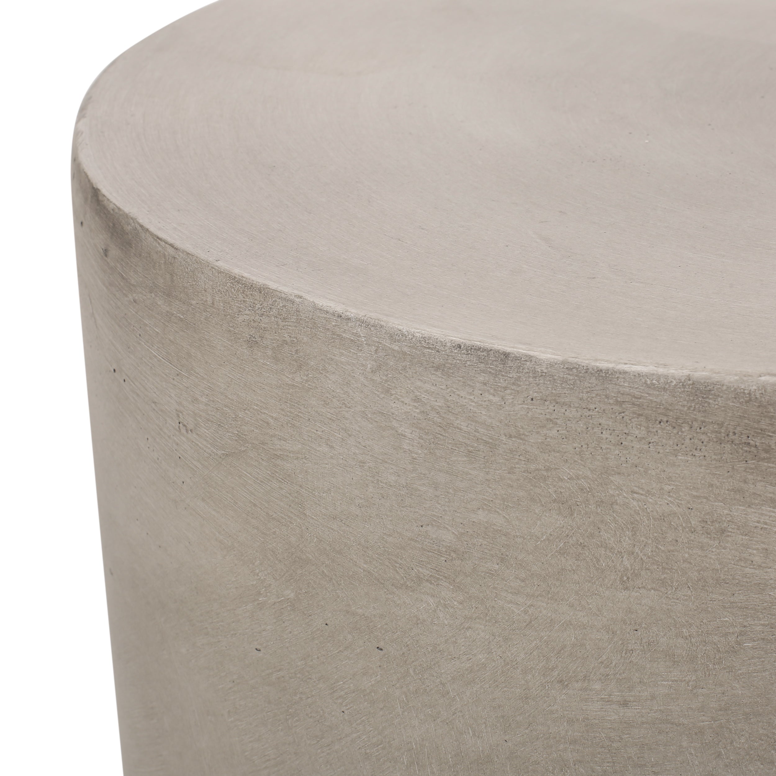 Outdoor Lightweight Concrete Side Table, Light Gray