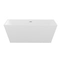 Glossy Freestanding Soaking Tub With Drain, Spacious Stand Alone Bathtub For Bathrooms - Glossy White