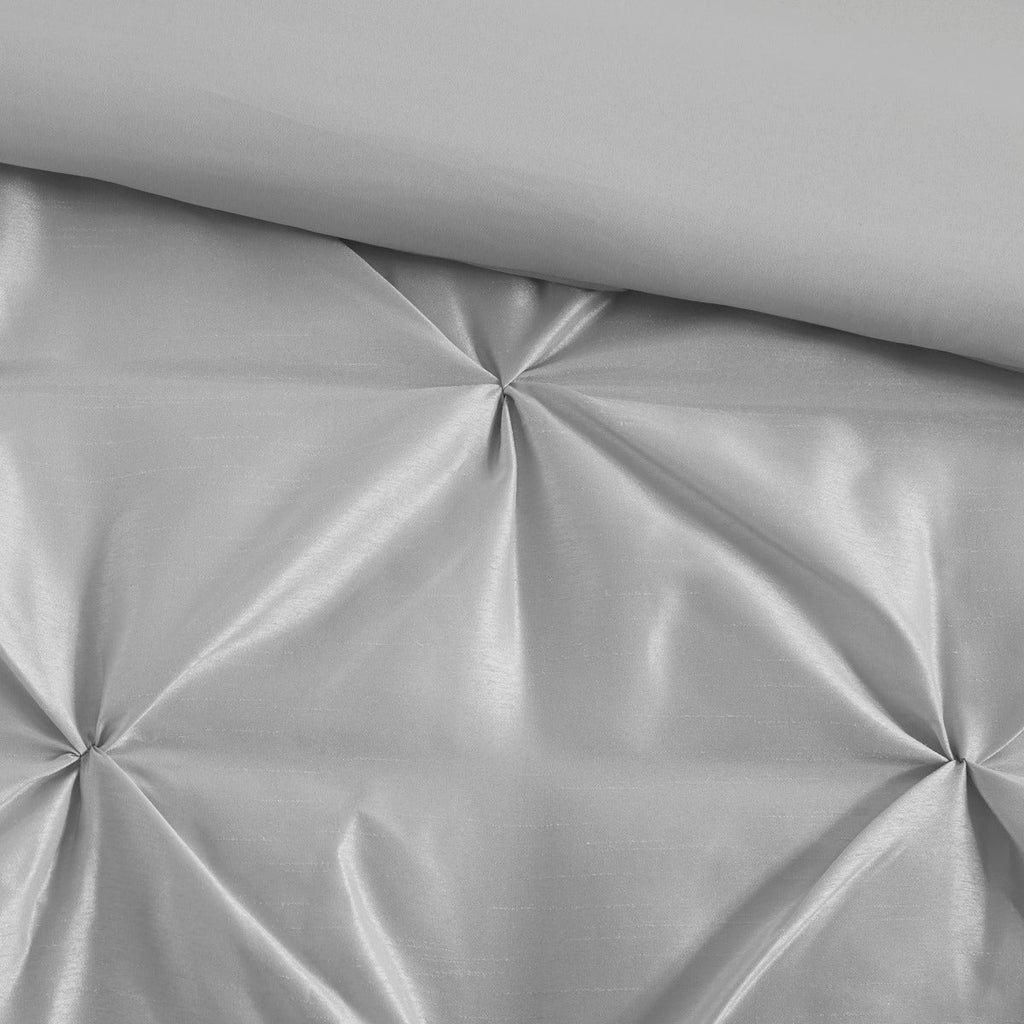7 Piece Tufted Comforter Set Grey Full