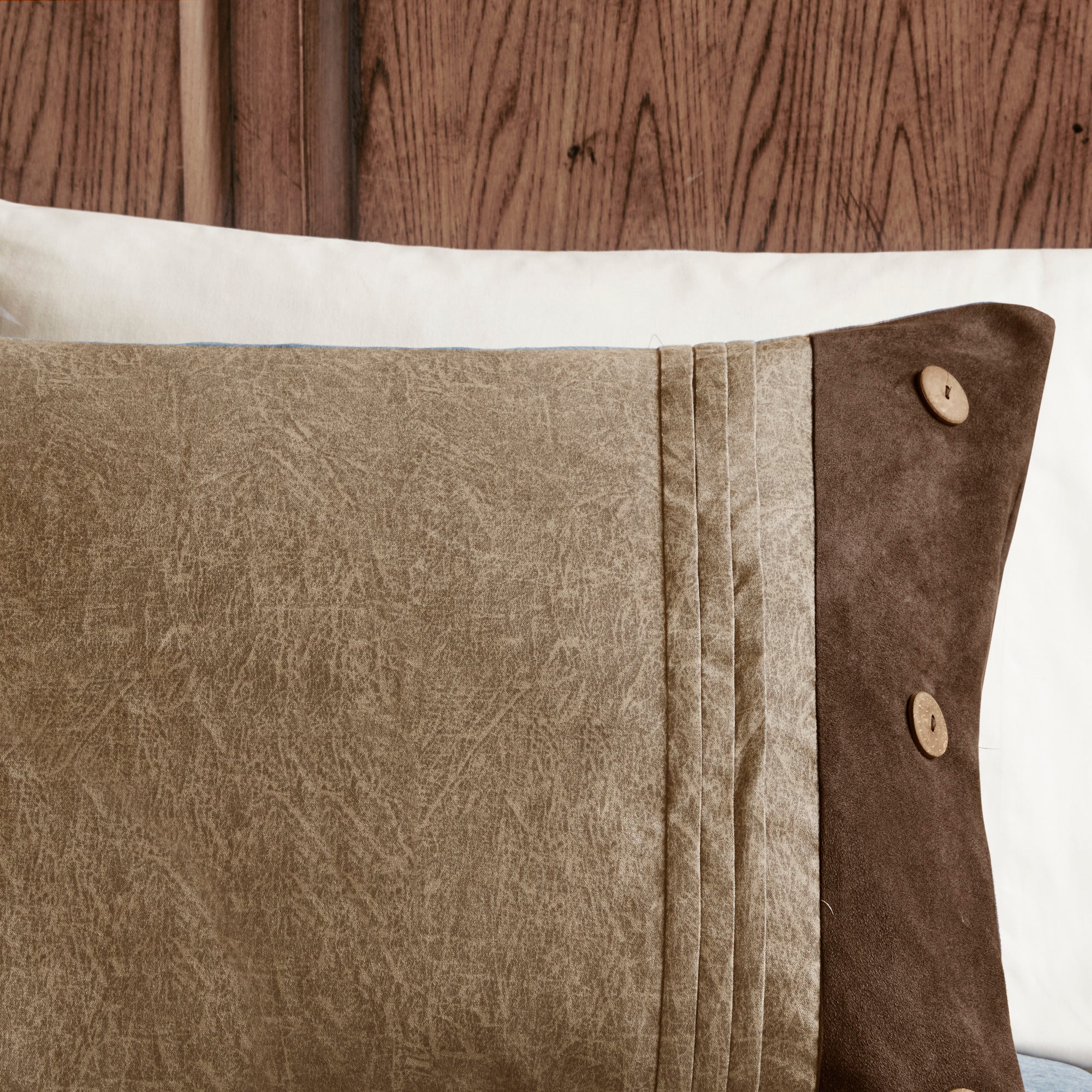 7 Piece Faux Suede Comforter Set Brown Queen
