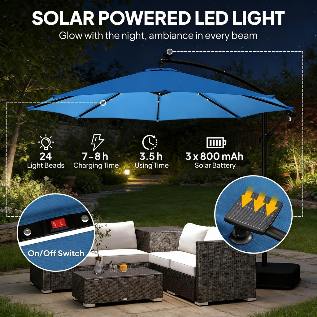Stylish Pool Umbrella, Outdoor Cantilever Patio Umbrella