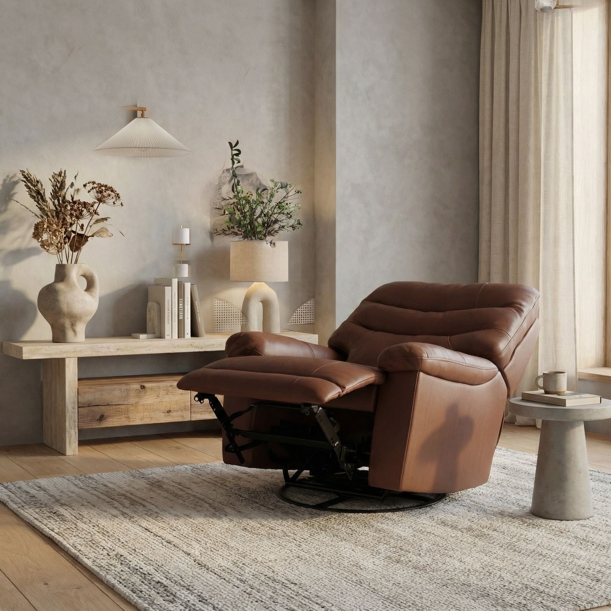 Oslo Antelope - Swivel Glider Recliner With Manual Footrest