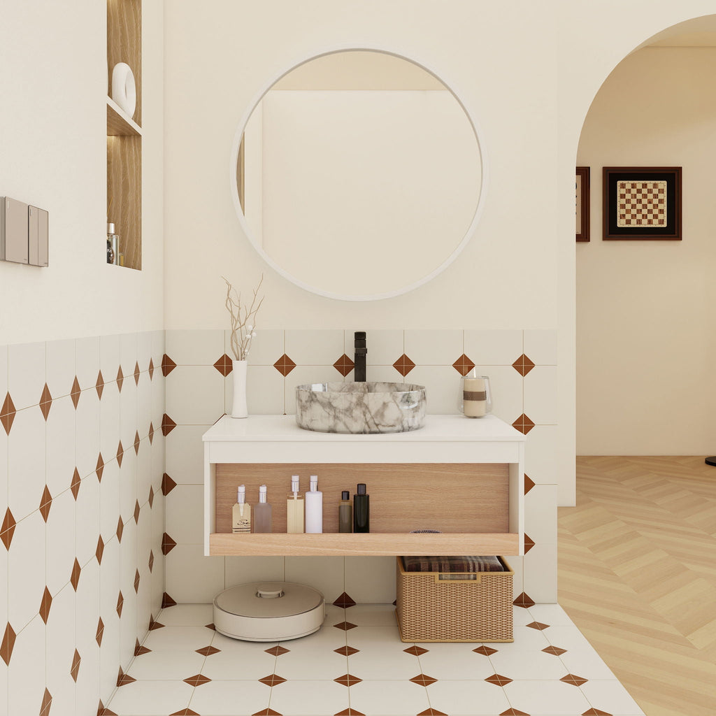 Floating Bathroom Vanity With Vessel Sink