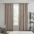 Plaid Rod Pocket and Back Tab Curtain Panel with Fleece Lining