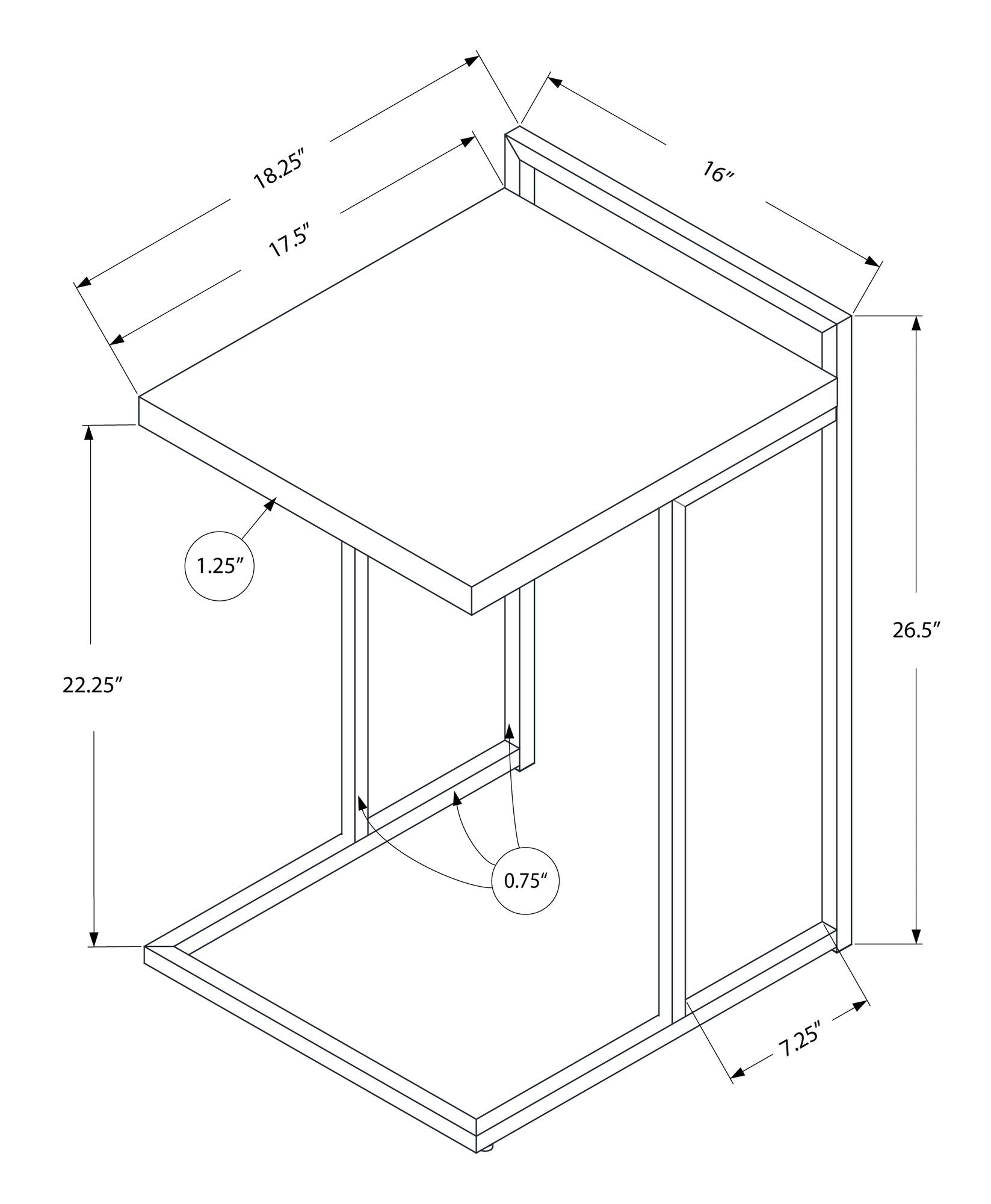 C-Shaped Accent Table, Contemporary & Modern