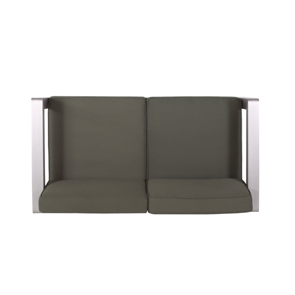 Outdoor Aluminum Loveseat – Low-Profile Patio Seating with Deep Cushions