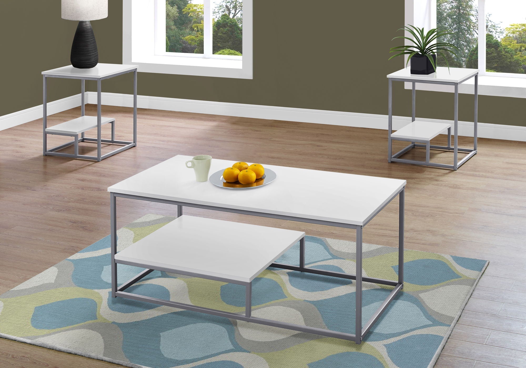 Contemporary 3-Piece Living Room Table Set