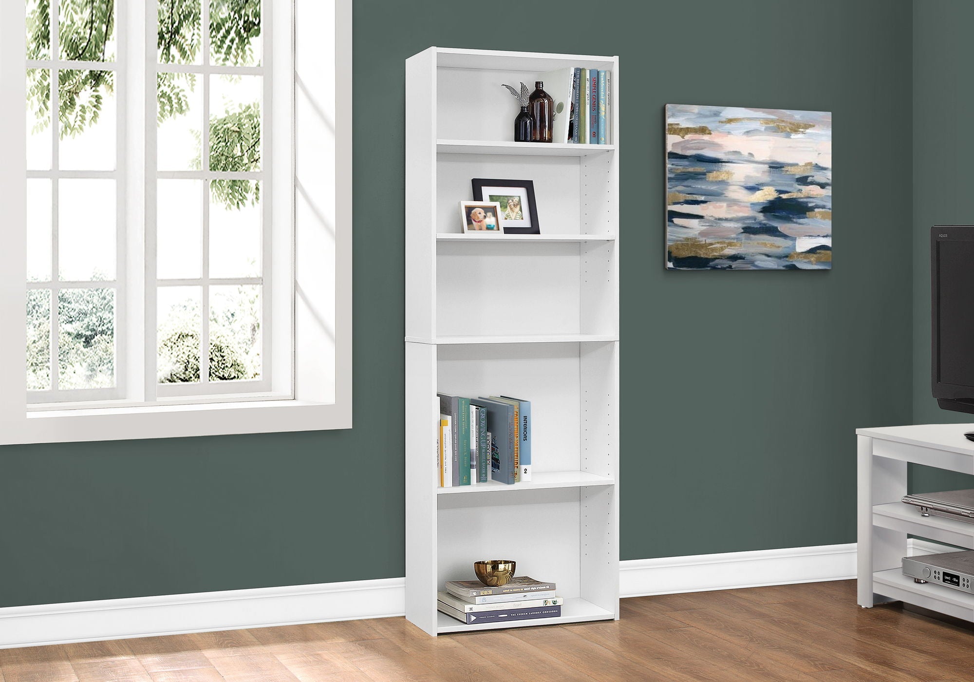 6-Tier Transitional Bookshelf for Office