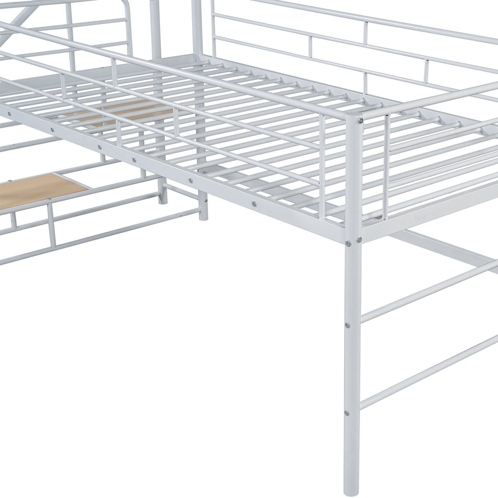 Loft Bed With Storage Stairs And Metal Frame