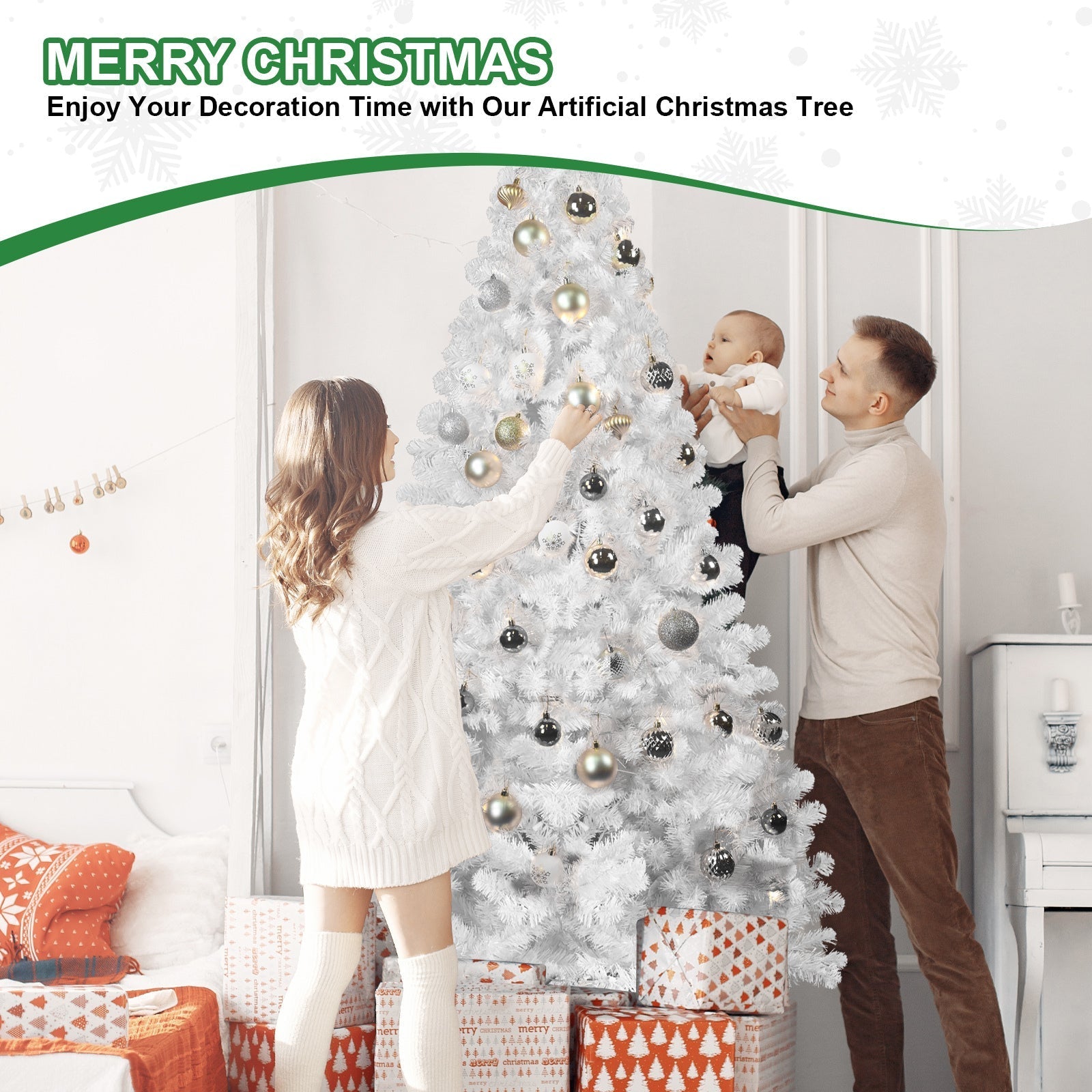 The 4-Foot Pre-Lit Modern White Christmas Tree