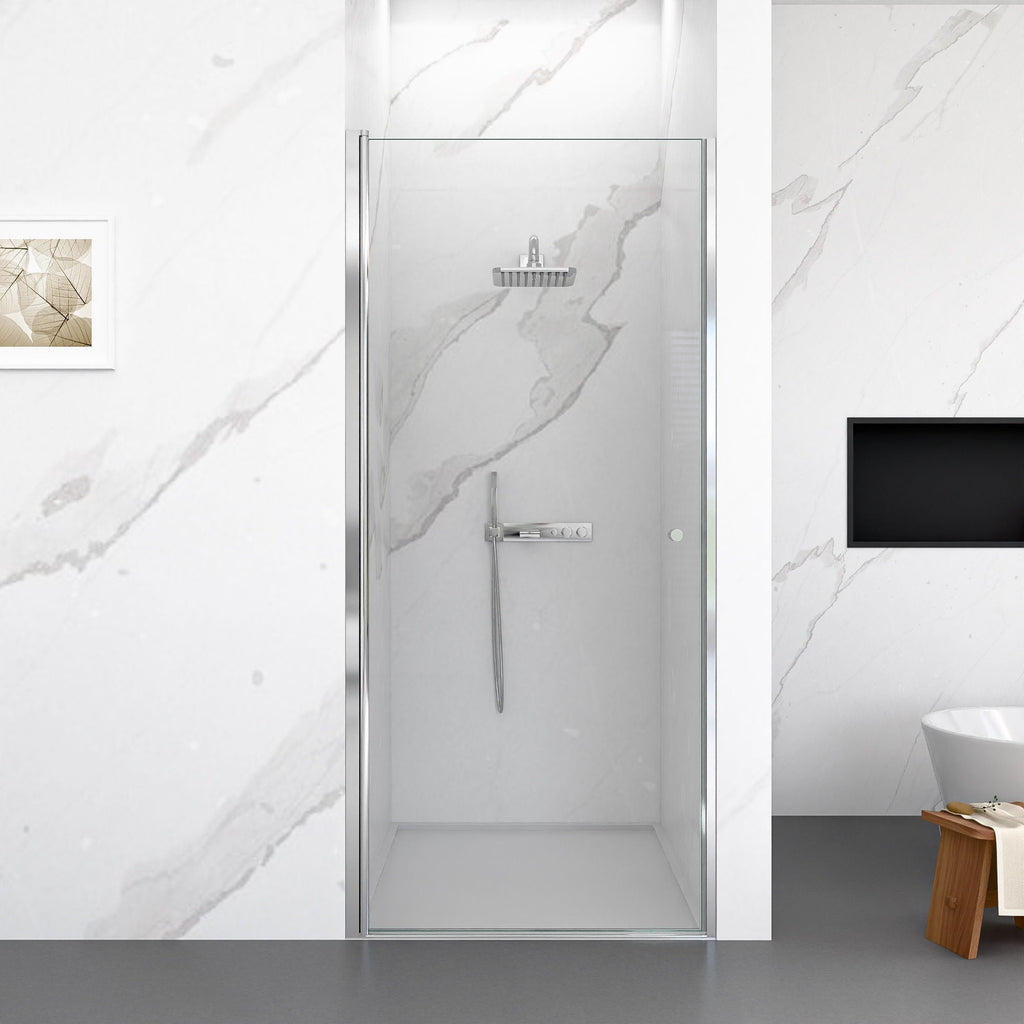 Semi Frameless Circular Pivot Shower Door with 1/4" Tempered Glass