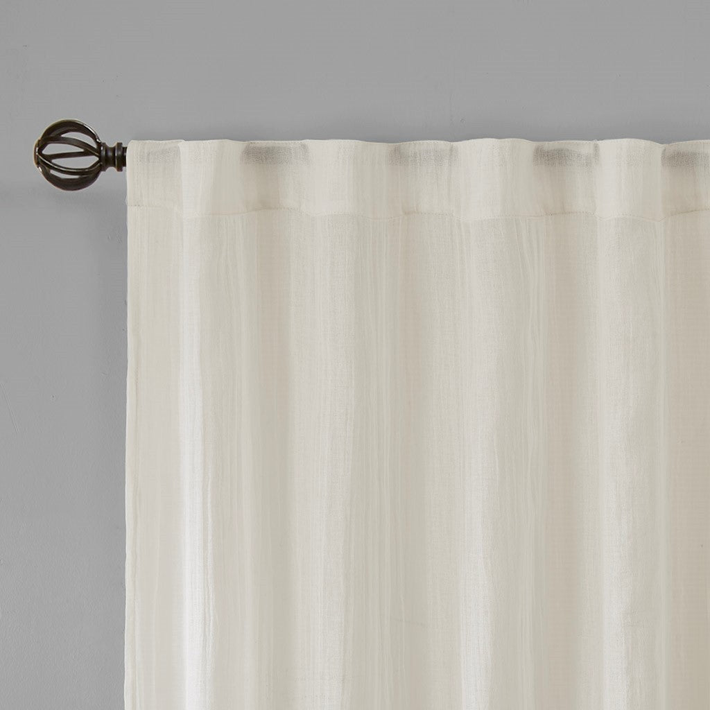 Solid Crushed Curtain Panel Pair (2 Pcs Window Panels)