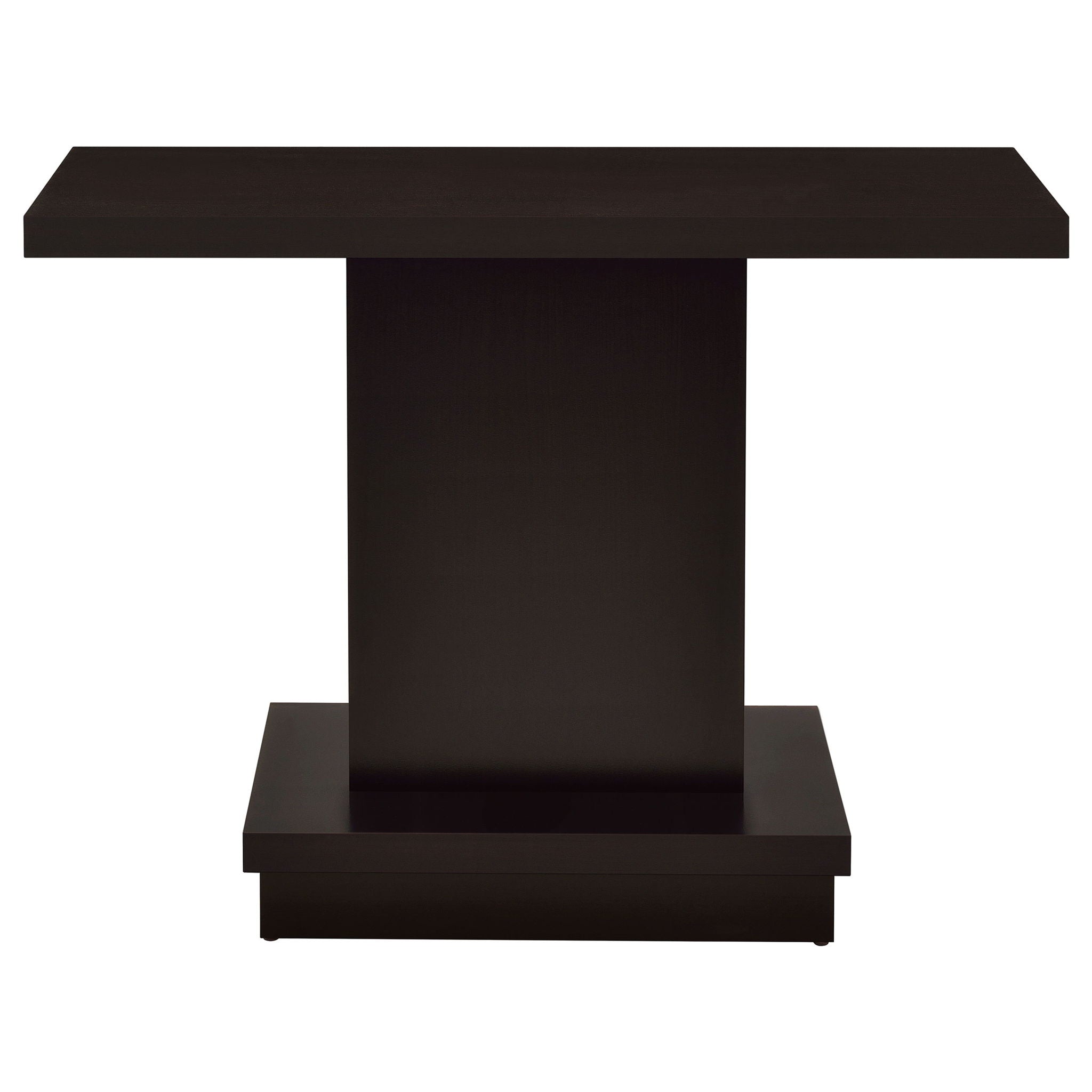 Fiona - Pedestal Console Table With Geometric Design - Cappuccino