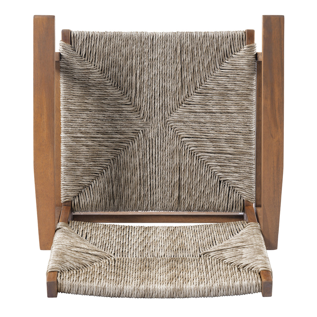 Durable Outdoor Dining Chair Set with Acacia Wood Frame and Wicker Seat