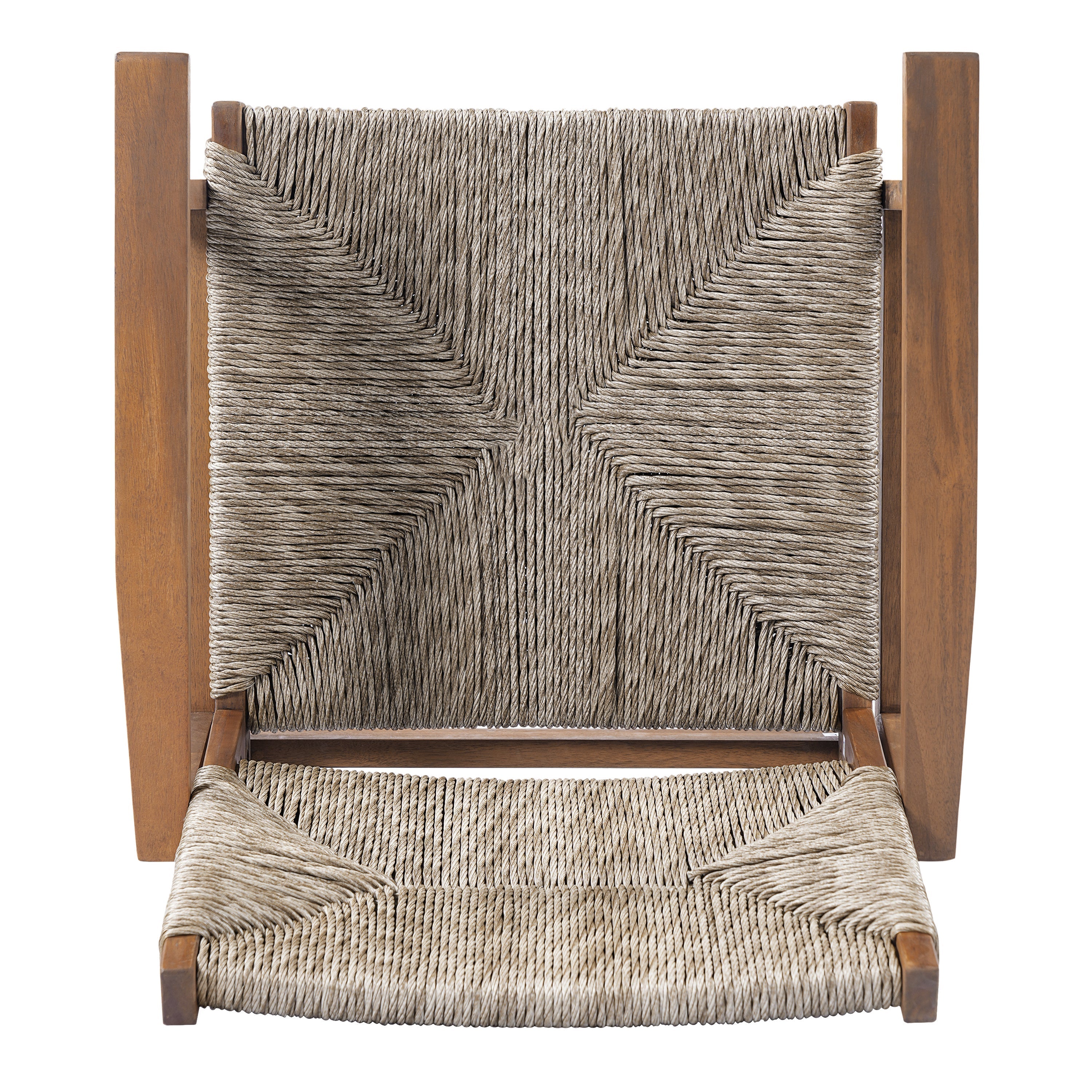 Durable Outdoor Dining Chair Set with Acacia Wood Frame and Wicker Seat