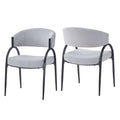 Contemporary Upholstered Dining Chairs With Metal Legs (Set of 2)