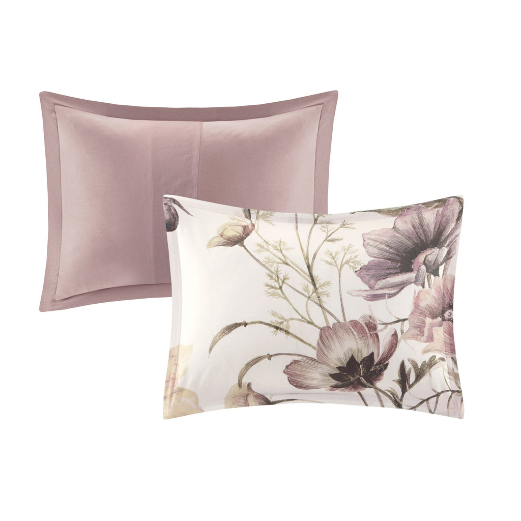 8 Piece Cotton Printed Comforter Set Blush King