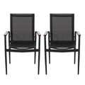 Barrister Dining Chair Set of 2 - Black / Natural