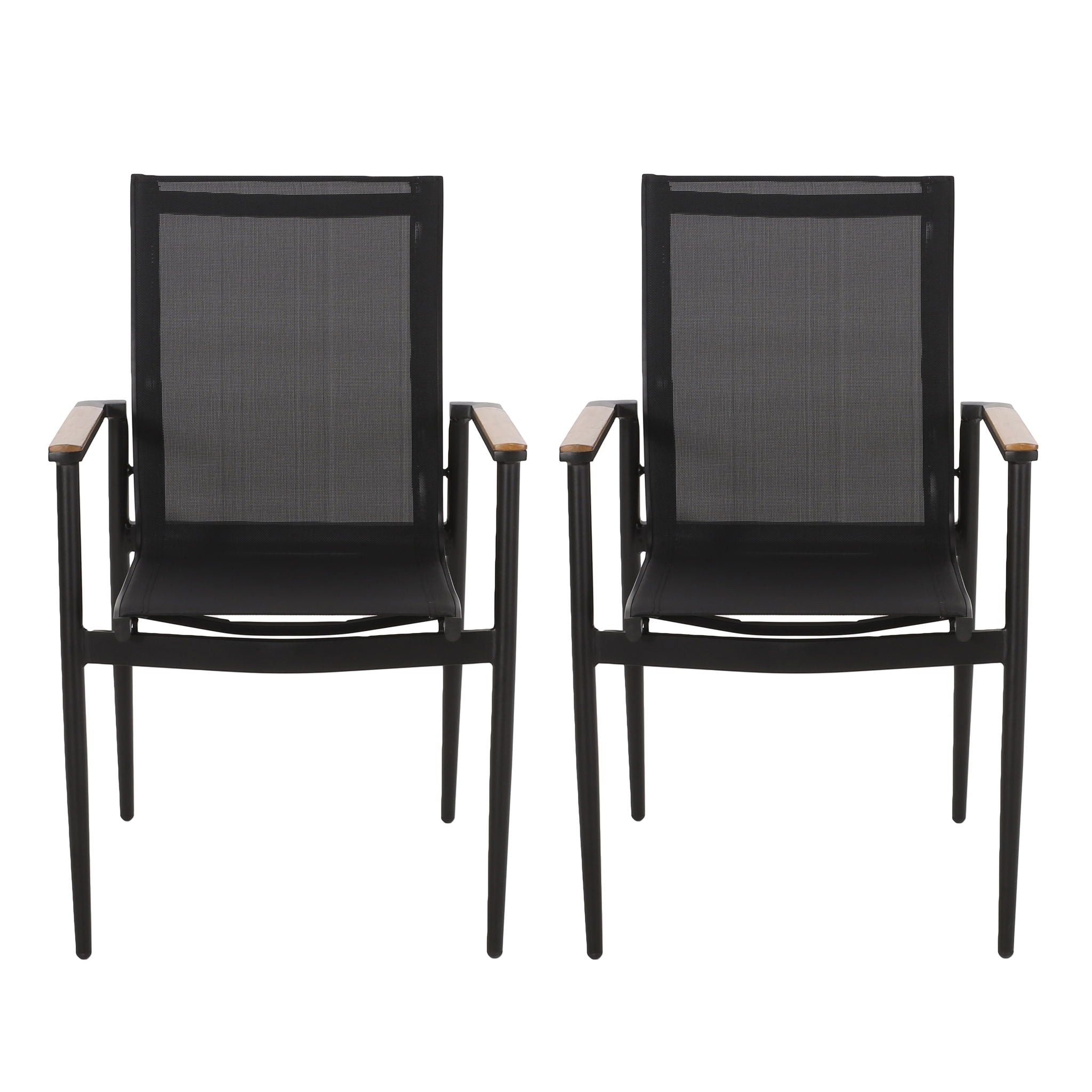 Barrister Dining Chair Set of 2 - Black / Natural