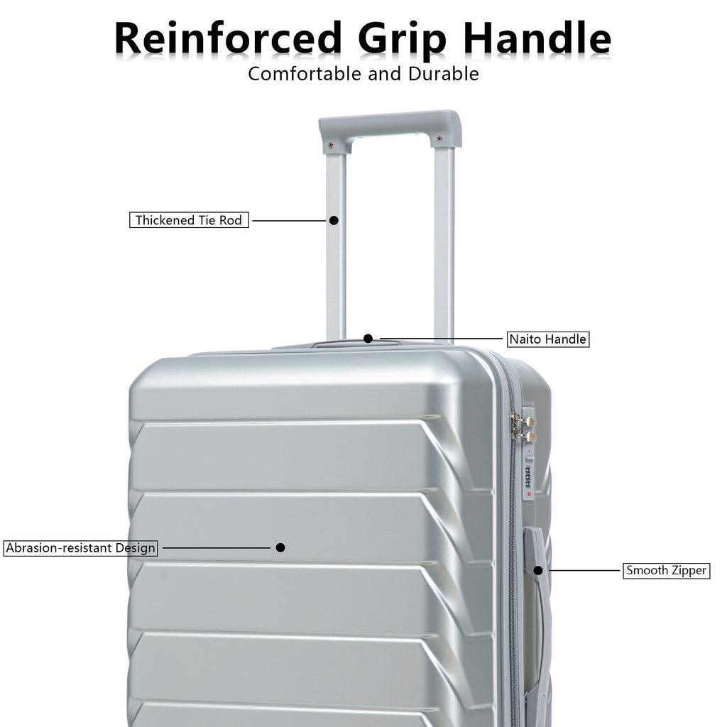3-Piece ABS Spinner Wheel Luggage Set with Combination Lock