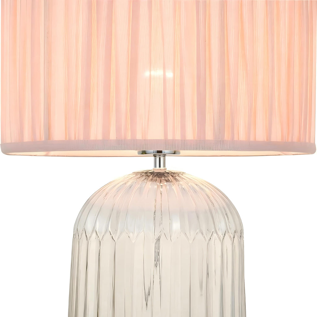 Nordic Home Romantic Solid Wood Table Lamp with LED Nebulis in Gold - Clear and Pink