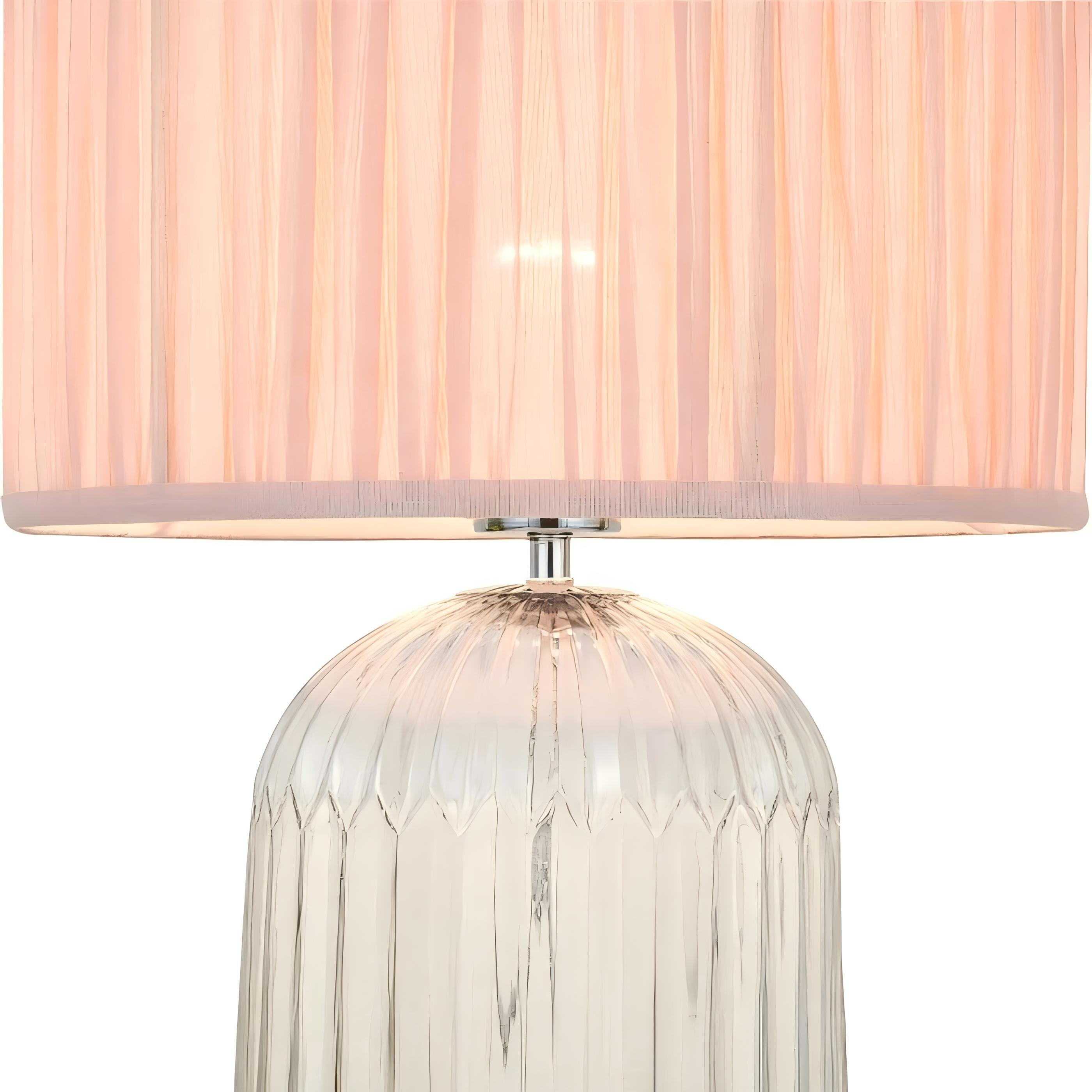 Nordic Home Romantic Solid Wood Table Lamp with LED Nebulis in Gold - Clear and Pink