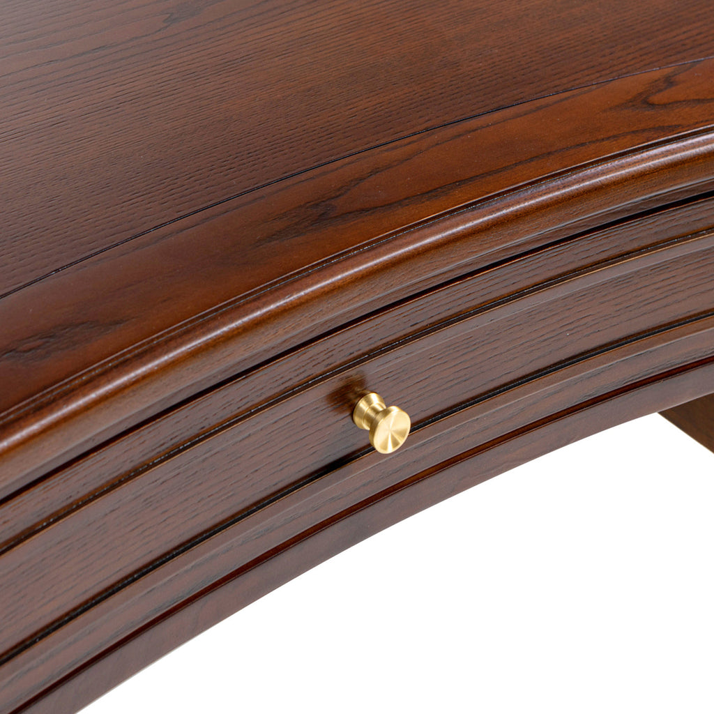 Dauphin Gold Accent 5-Drawer Wood Executive Desk Dark Walnut Ash Wood & Veneer