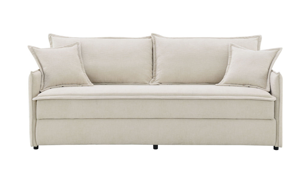 Elisea Sleeper Sectional Sofa With 2 Toss Pillows - Beige