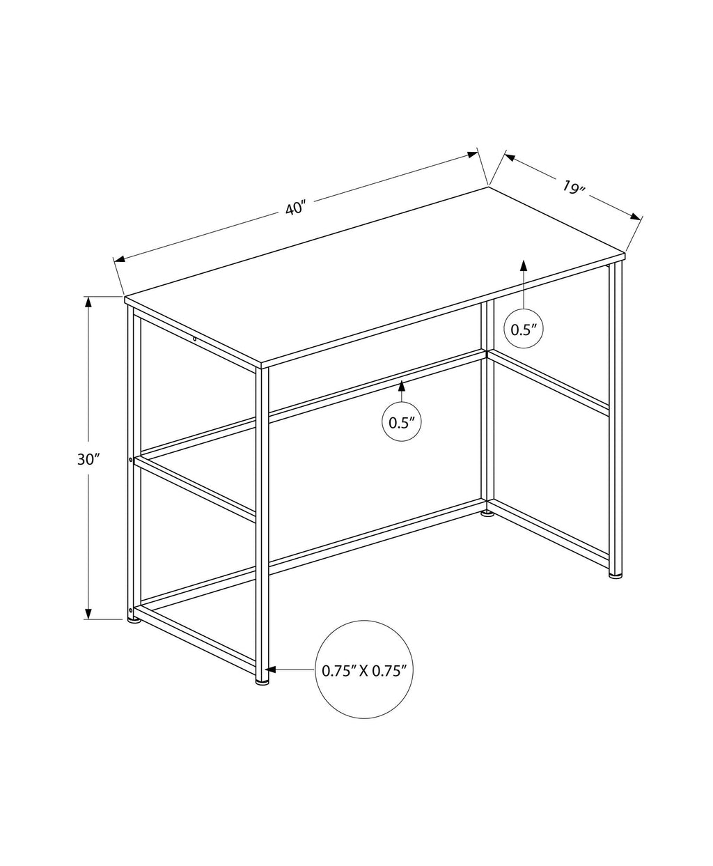 Computer Desk for Home Office with Storage Drawers - Black