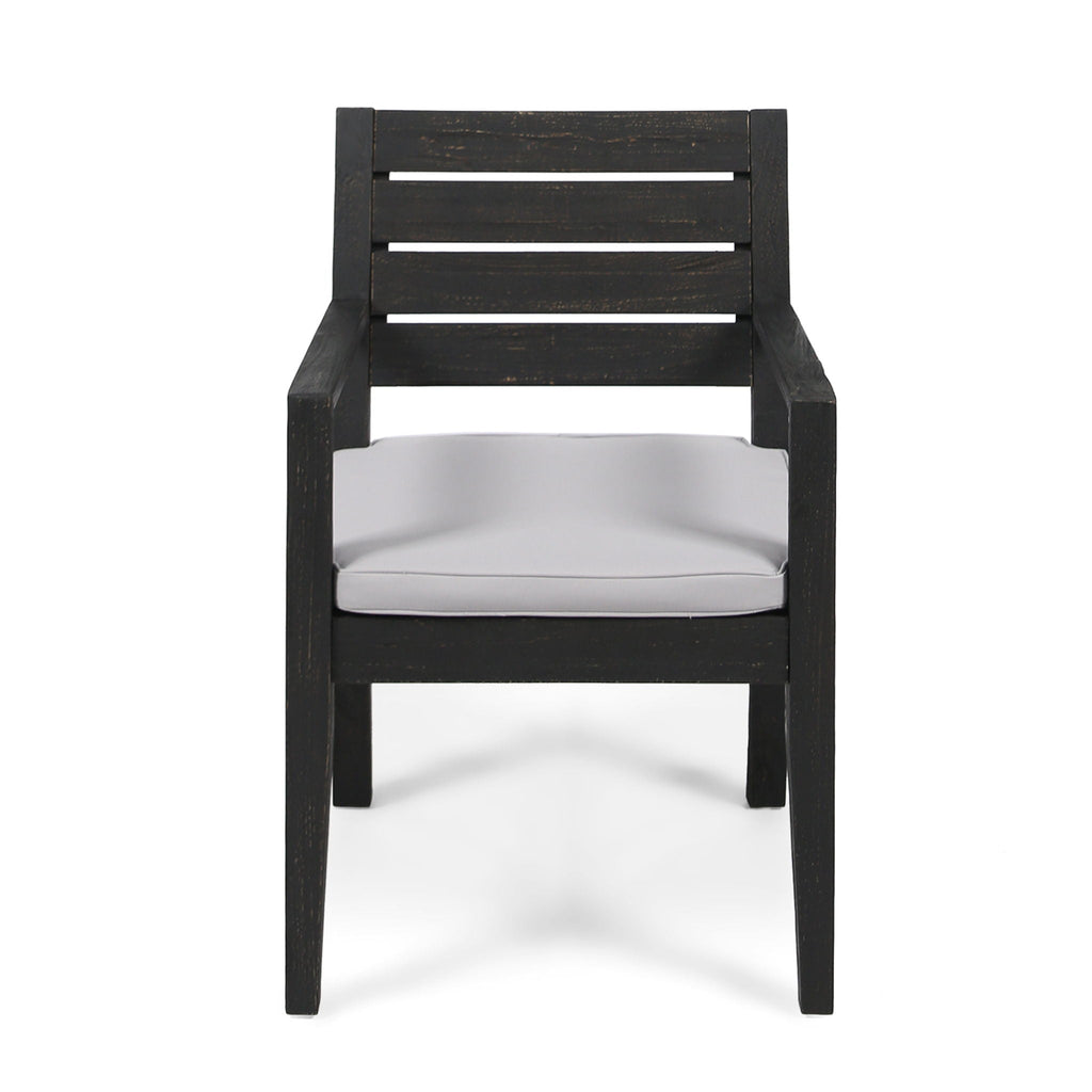 Outdoor 6 Seater Dining Set With Bench - Dark Gray / Light Gray
