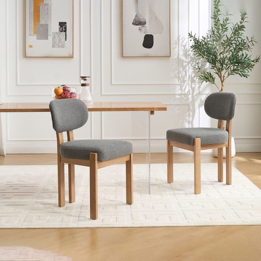 Dining Chairs With Ergonomic Backrest And Adjustable Feet (Set of 2)