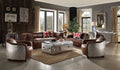 Brancaster Top Grain Leather Living Room Set - Brown