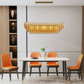 Modern Chandeliers for Dining Room, 54" Large Rectangle Gold Kitchen Chandelier Over Table