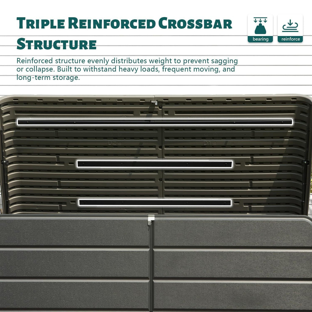 200 Gallon Plastic Deck Box with Lock and Waterproof Lid