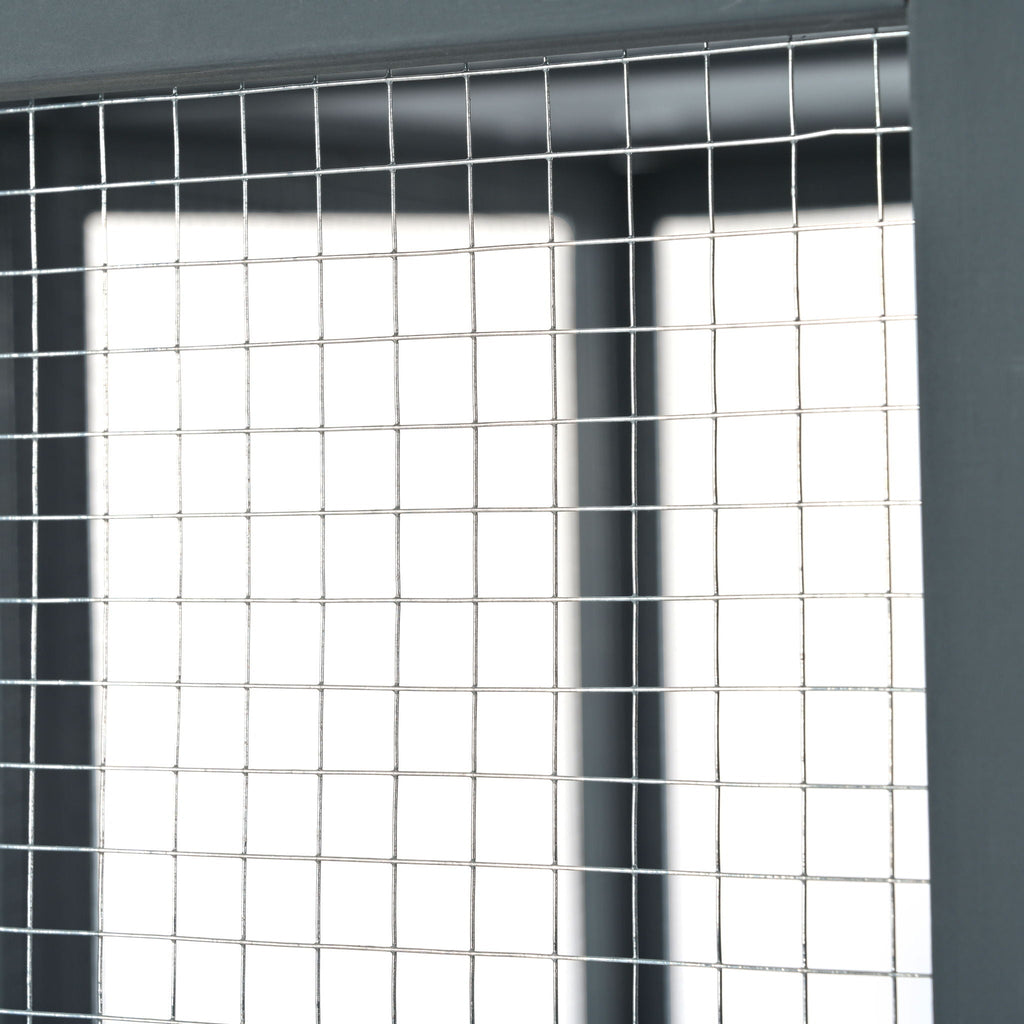Outdoor Cat House With Shelves And Weather Protection, Removable Wood Boxes - Gray