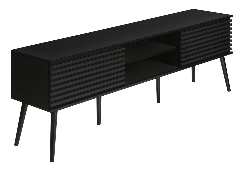 Contemporary 72-Inch Black TV Stand with Storage