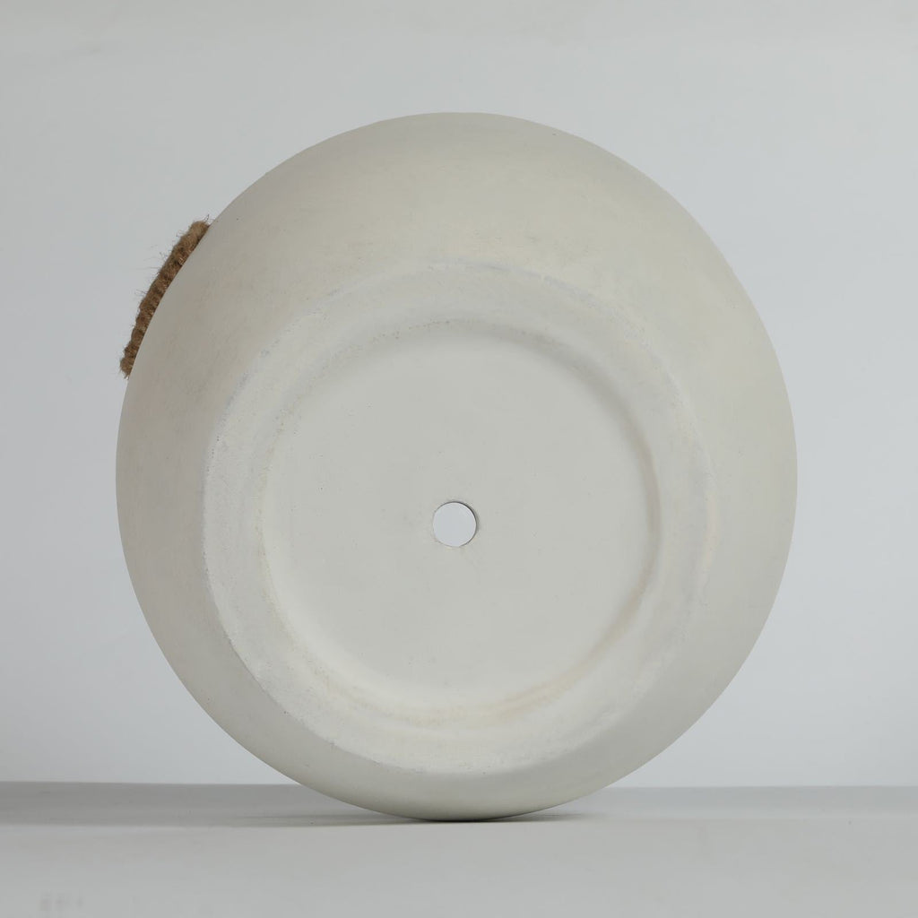 Round Concrete Planter Set of 2, Large Handmade Off White Pots