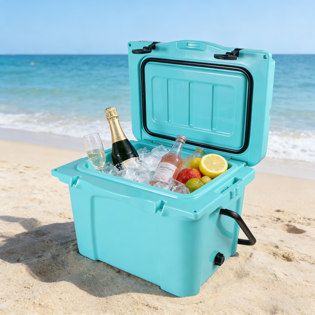 25QT Portable Cooler, Insulated Hard Cooler with Bottle Opener and Cup Holder
