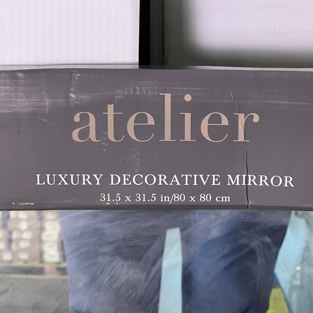 ATELIER Luxury Decorative Mirror Sz 31.5" x 31.5" Black (Distressed Box)