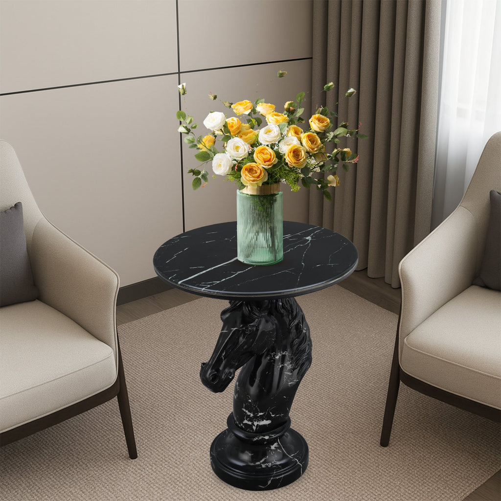 Horse Head Accent Table Animal Statue End Table